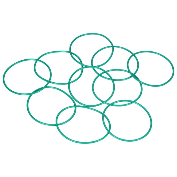 Uxcell 10pcs Fluorine Rubber O-Rings (62mm OD 57mm ID 2.5mm Width) - Metric FKM Sealing Gasket Plumbing Sealing O Rings, for Fasten Screws Flanges Faucet Pipe Valves, Green