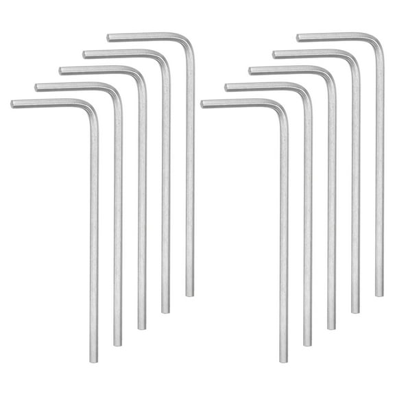 Uxcell 10pcs Hex Key Wrench 1.5mm L-Shape Hexagon Metric Wrenches Chrome Vanadium Steel Repairing Tool, Silver Tone