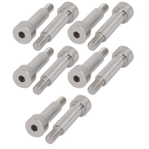 Uxcell 10Pcs Hex Socket Shoulder Bolt 8mm Shoulder Dia 25mm Shoulder Length M6 Thread