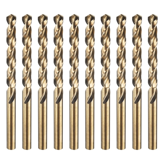 Uxcell 10pcs M35 Cobalt Twist Drill Bit 6mm 15/64" Dia Titanium Coating