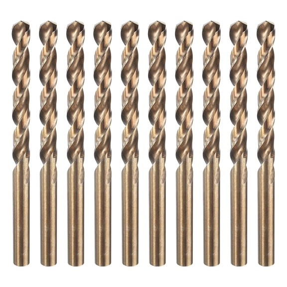 Uxcell 10pcs M35 Cobalt Twist Drill Bit 8.5mm 21/64" Dia Titanium Coating