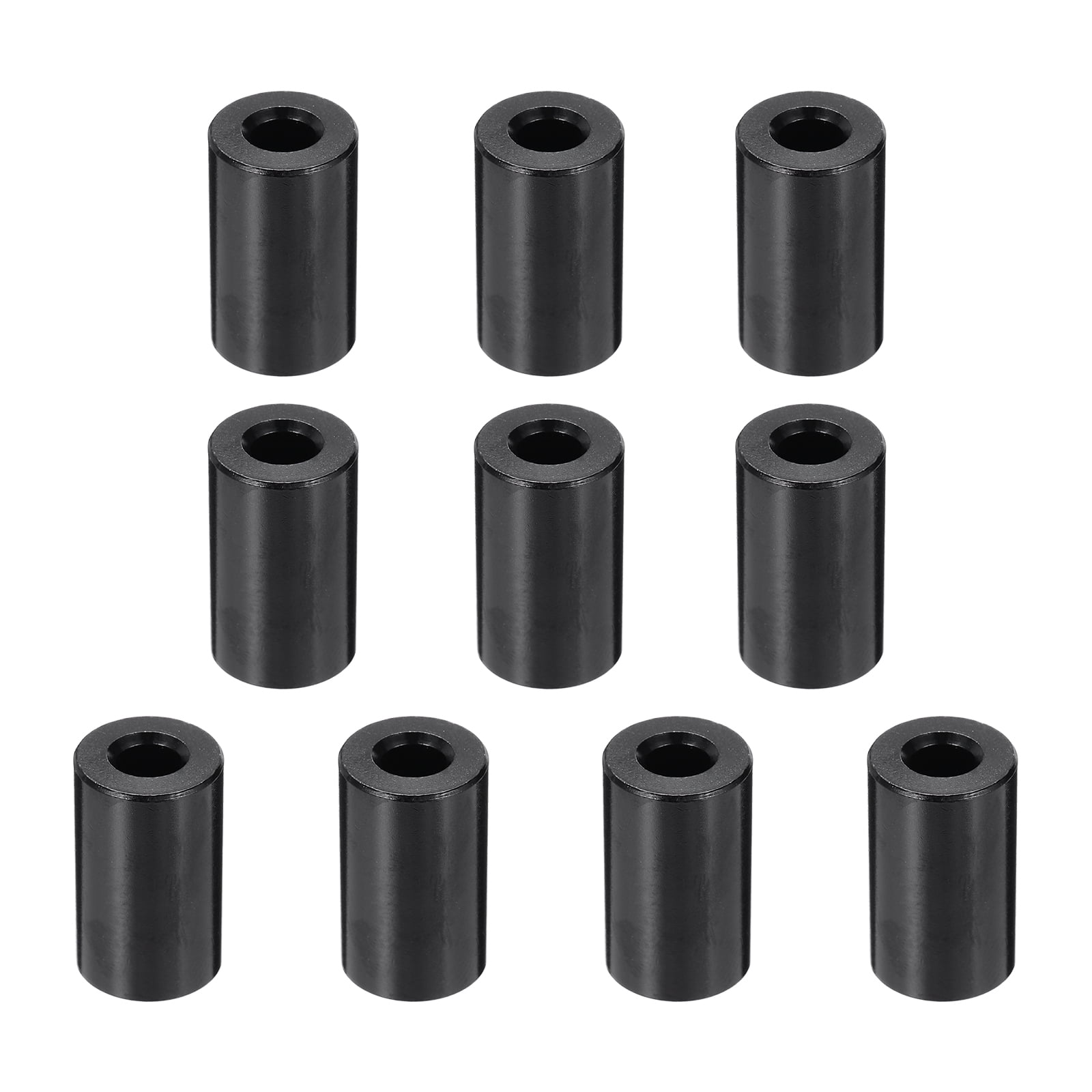 Uxcell 10pcs M5 Aluminium Spacers, 3/16" ID x 1/2" OD Round Standoff Spacer, Unthreaded Metal Spacers for 3/16" M5 Screws Bolts, Black 3/4" Length