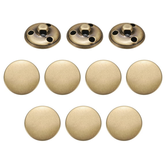 Uxcell 10pcs Metal Antiqued Button 20mm Round Metal Sewing Buttons Bronze