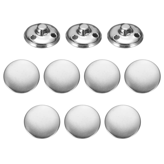 Uxcell 10pcs Metal Antiqued Button 20mm Round Metal Sewing Buttons Silver