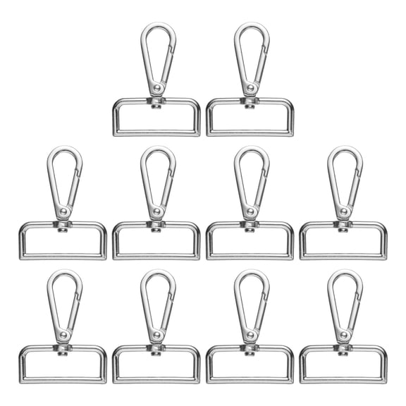 Uxcell 10pcs Metal D Ring Lobster Claw Clasp 1.5" 360 Swivel Snap Hook, Silver
