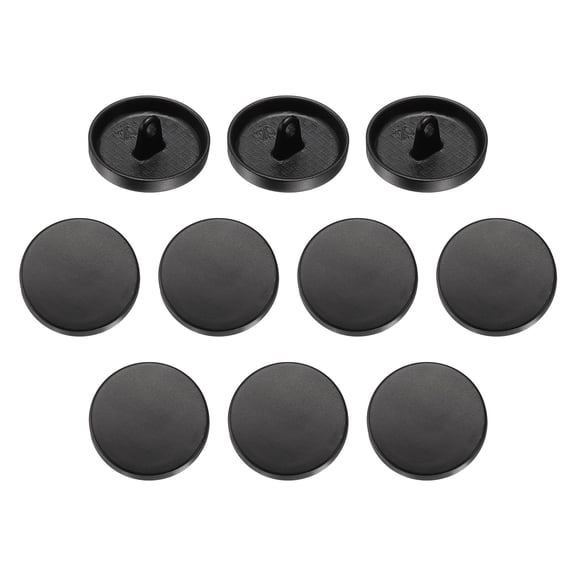 Uxcell 10pcs Metal Flat Button 20mm Round Metal Sewing Buttons Gun Black