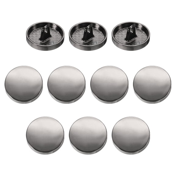 Uxcell 10pcs Metal Flat Button 20mm Round Metal Sewing Buttons Matte Black