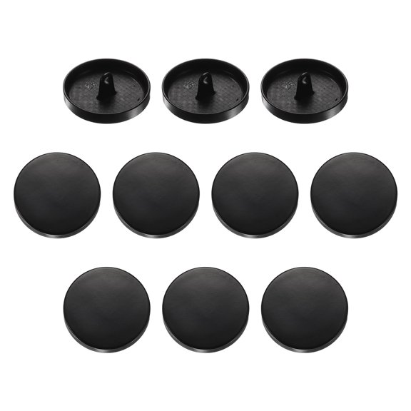 Uxcell 10pcs Metal Flat Button 25mm Round Metal Sewing Buttons Gun Black