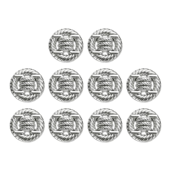 Uxcell 10pcs Metal Round Buttons 18mm Alloy Shank Sewing Craft Buttons, White