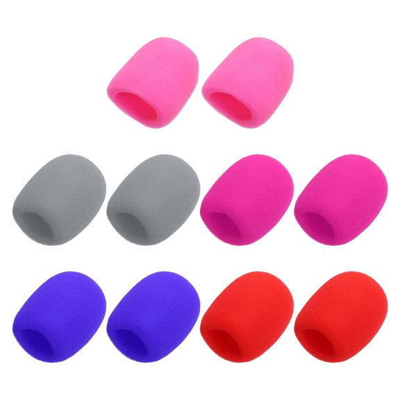 Uxcell 10pcs Microphone Foam Covers, 40mm (1.57") ID 10mm (0.39") Thickness Microphone Windscreen Foam Cover for Most Handheld Microphones, Pink, Purple, Rose Red, Red, Gray
