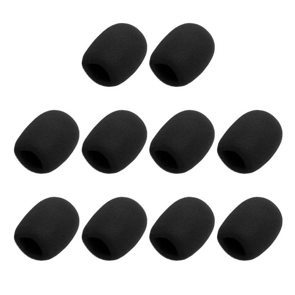 Uxcell 10pcs Microphone Foam Covers, 40mm (1.57") ID 10mm (0.39") Thickness Microphone Windscreen Foam Cover for Most Handheld Microphones, Black