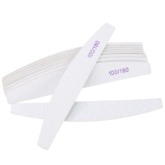 Uxcell 10pcs Nail File, 100/180 Grit Fingernail File for Natural Nails, Professional Double-Sided Nail File Tool
