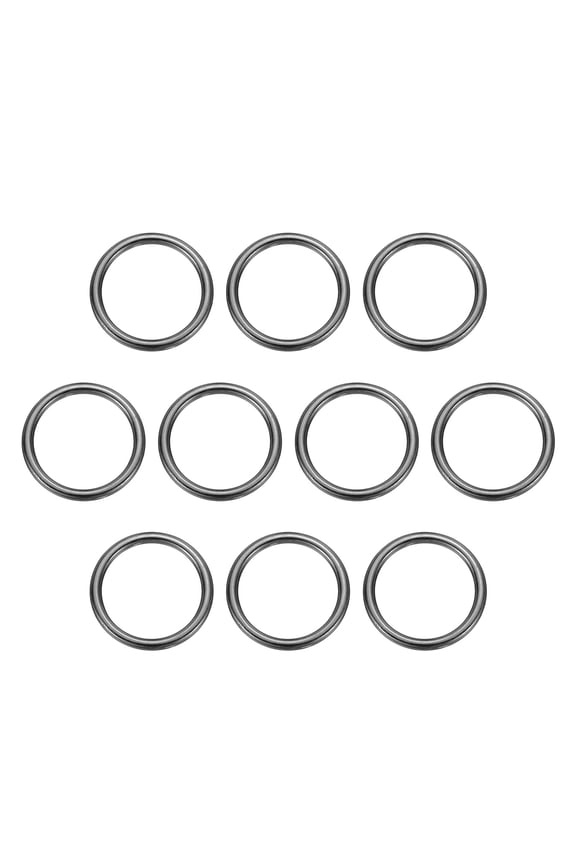 10pcs O Ring Buckles 1" Zinc Alloy Electroplated Round Buckles, Gunmetal
