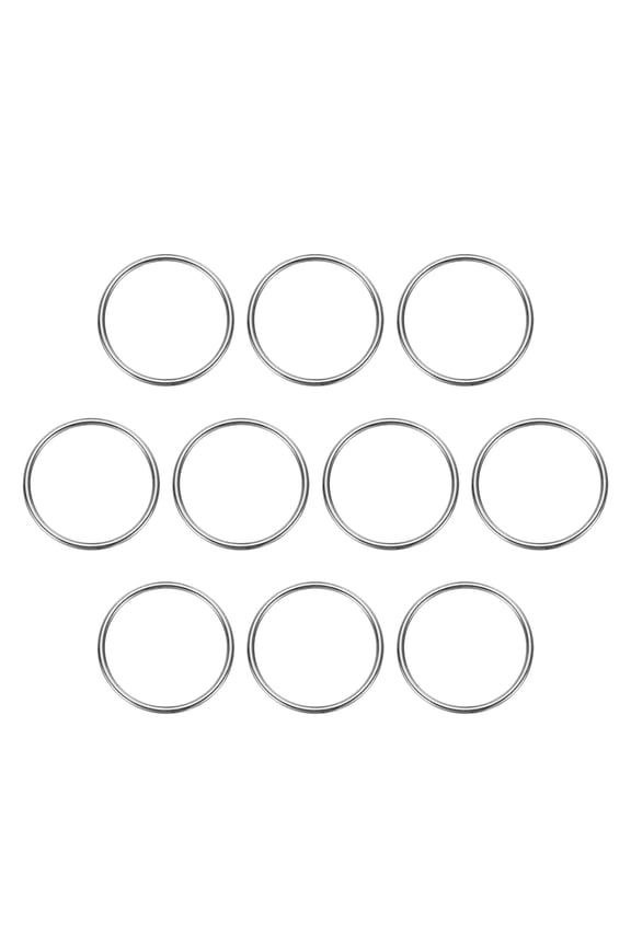 10pcs O Ring Buckles 2" Zinc Alloy Electroplated Round Buckles, Silver