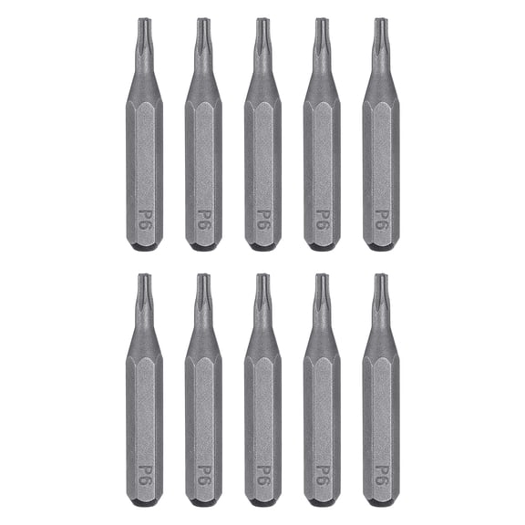 Uxcell 10pcs P6 Pentagon Screwdriver Bit 5/32" Hex Magnetic 5 Point Head S2 Steel