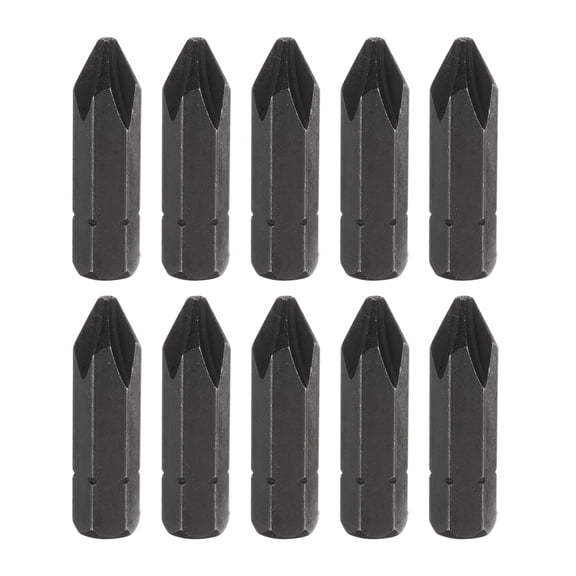 Uxcell 10Pcs PH2 Magnetic Phillips Screwdriver Bit 5/16" Hex Shank 32mm Length S2 Black