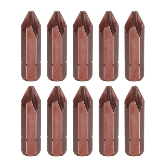 Uxcell 10pcs PH2 Magnetic Phillips Screwdriver Bit 5/16" Hex Shank 32mm Length S2, Red