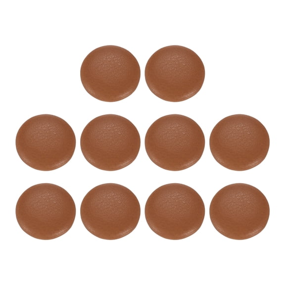 Uxcell 10pcs PU Leather Covered Button 18mm Plastic Shank Round Button, Light Brown