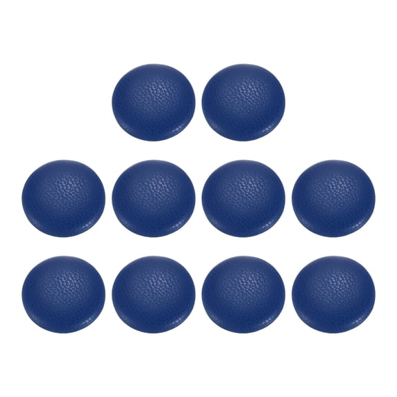 Uxcell 10pcs PU Leather Covered Button 18mm Plastic Shank Round Button, Blue