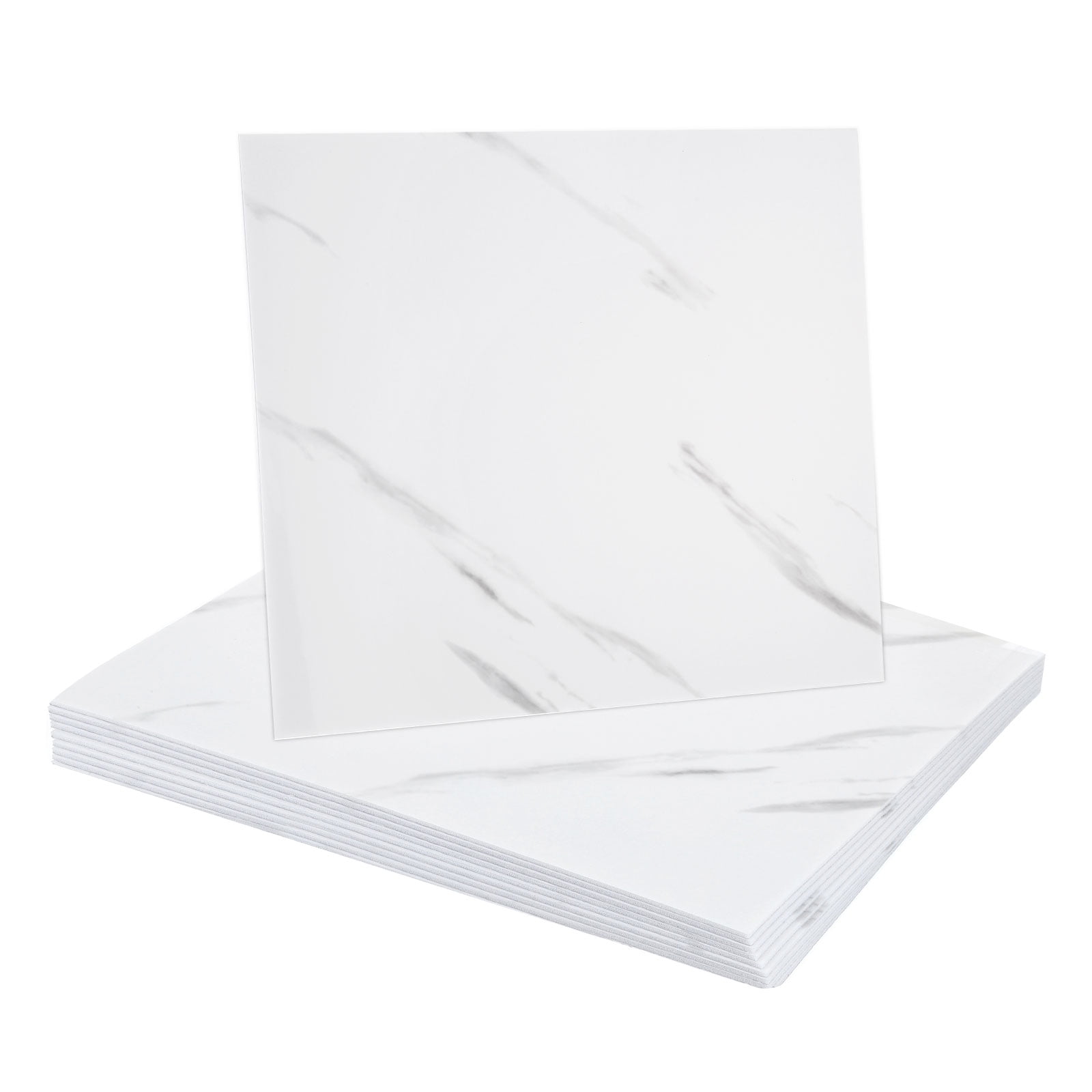 Uxcell 10Pcs Peel and Stick Marble Tiles, Waterproof Wall Panel Backsplash, 12"x12" Peel and Stick Shower Tiles for Bathroom, Elegant White Design