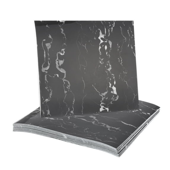 Uxcell 10Pcs Peel and Stick Marble Tiles, Waterproof Wall Panel Backsplash, 12"x12" Peel and Stick Shower Tiles for Bathroom, White Crystal Dragon Design