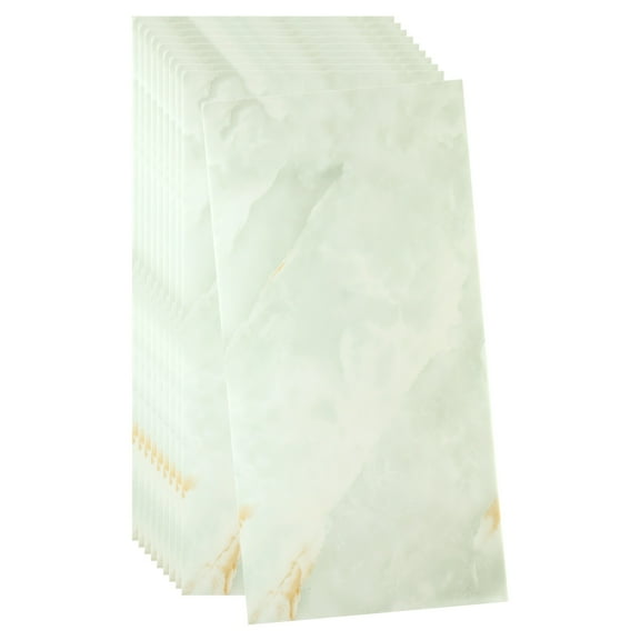 Uxcell 10pcs Peel and Stick Wall Panels 23.6" x 11.8" Skin Feel Brick Wallpapers (19.4 Sq. Ft. / 1.8 Sq.m. Coverage) Marble Tiles Adhesive Backsplash, Navy