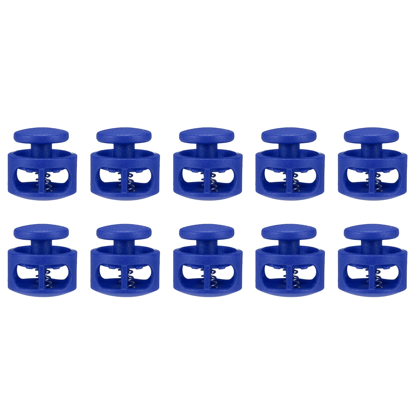 Uxcell 10pcs Plastic Cord Locks Double Hole Spring Toggle Stopper Clip ...