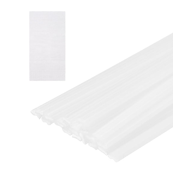 Uxcell 10pcs Plastic Welding Rods, 13 Inch PE Welding Repair Strips Welder Rods with Reinforcing Mesh for Car Bumpers, Kayak Repair, Plastic Welder, White