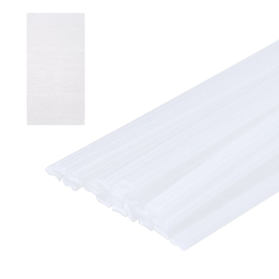 Uxcell 10Pcs Plastic Welding Rods 8" PP Welding Repair Strips Welder Rods with Reinforcing Mesh for Car Bumpers White