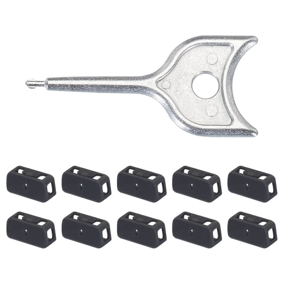 Uxcell 10pcs Port Blocker Locking DB9 Male Port/Dust Blocker with Metal Color Coded Keys Black