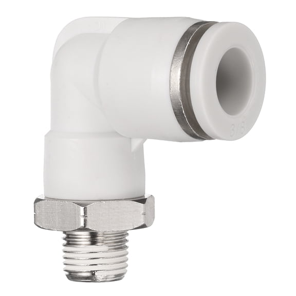 Uxcell 10pcs Push to Connect Fittings 5/16" to NPT1/4 Male Plastic Elbows Fitting White