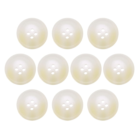 Uxcell 10pcs Resin Sewing Button, 20mm 5/8-inch 4 Holes Round Buttons for Coat, Men's Suit, Clothes Garment, 2#White