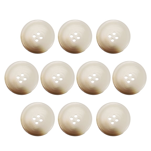 Uxcell 10pcs Resin Sewing Button, 28mm 5/8-inch 4 Holes Round Buttons for Coat, Men's Suit, Clothes Garment, 1#Beige