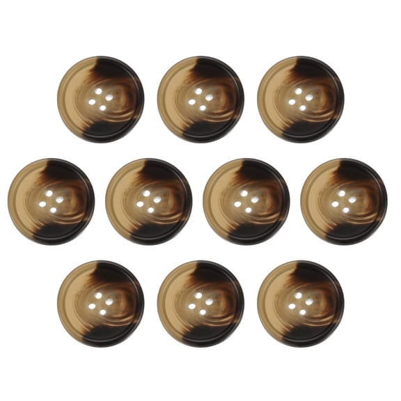 Uxcell 10pcs Resin Sewing Button, 30mm 5/8-inch 4 Holes Round Buttons for Coat, Men's Suit, Clothes Garment, 2#Coffee Brown