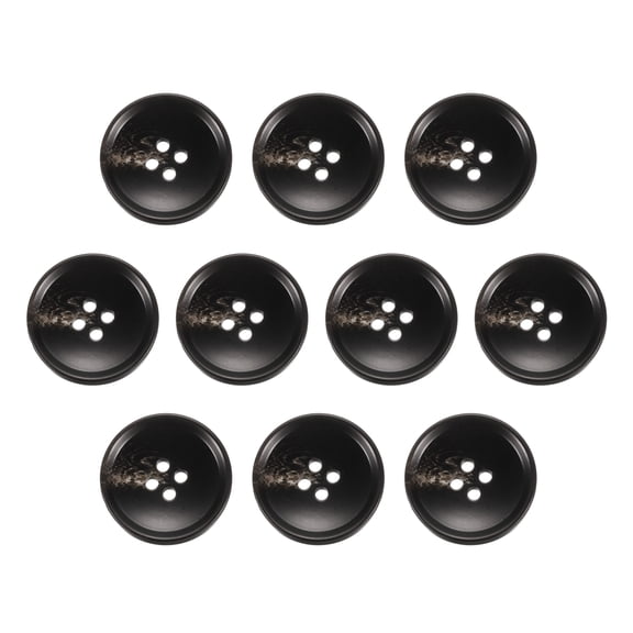 Uxcell 10pcs Resin Sewing Button, 30mm 5/8-inch 4 Holes Round Buttons for Coat, Men's Suit, Clothes Garment, 4#Coffee Brown
