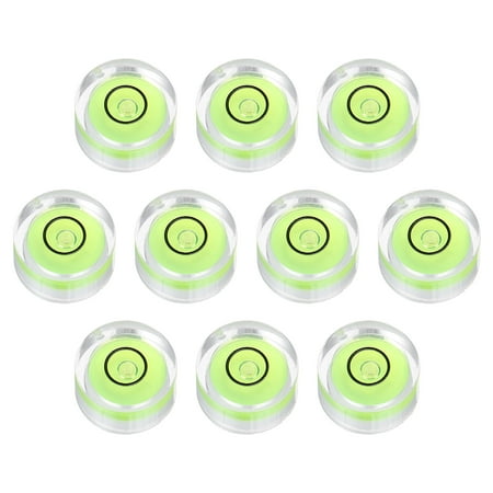 Uxcell 10pcs Round Bubble Level 12x6mm - Mini Circular Bullseye Spirit Levels Measuring Layout Tools for Leveling Camera/Tripod/Telescope/Workshop/Turntable/Pictures Frame, Green