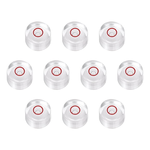 Uxcell 10pcs Round Bubble Level 12x7.5mm - Mini Circular Bullseye Spirit Levels Measuring Layout Tools for Leveling Camera/Tripod/Telescope/Workshop/Turntable/Pictures Frame, White