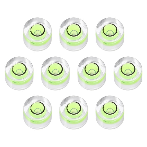 Uxcell 10pcs Round Bubble Level 8x5.5mm - Mini Circular Bullseye Spirit Levels Measuring Layout Tools for Leveling Camera/Tripod/Telescope/Workshop/Turntable/Pictures Frame, Green