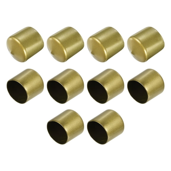 Uxcell 10pcs Rubber End Caps 36mm ID Vinyl Round End Cap Screw Thread Protectors Gold