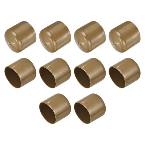Uxcell 10pcs Rubber End Caps 46mm ID Vinyl End Cover Screw Thread Protector Light Brown
