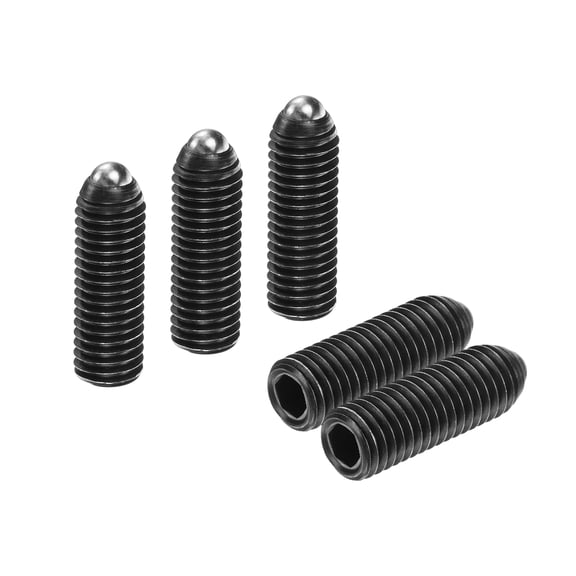 Uxcell 10pcs Screw Thread Ball Plunger M10 x 30mm High Carbon Steel Hex Socket Spring Plunger Ball for Lubrication Pneumatic Tools, Black