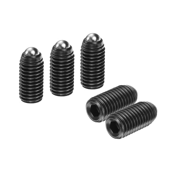Uxcell 10pcs Screw Thread Ball Plunger M14 x 30mm High Carbon Steel Hex Socket Spring Plunger Ball for Lubrication Pneumatic Tools, Black