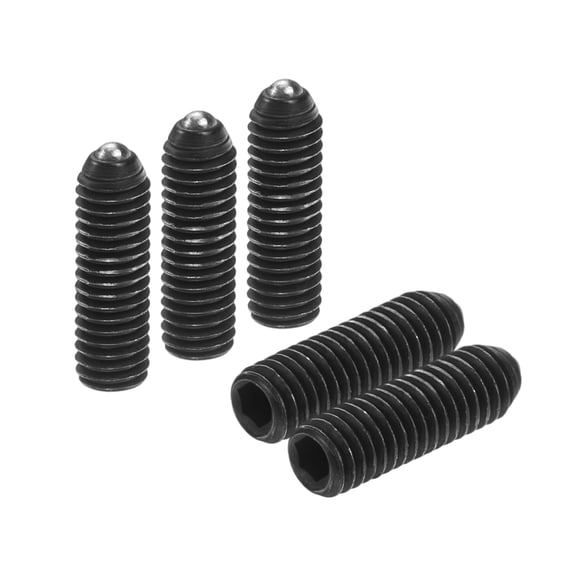 Uxcell 10pcs Screw Thread Ball Plunger M3 x 10mm High Carbon Steel Hex Socket Spring Plunger Ball for Lubrication Pneumatic Tools, Black