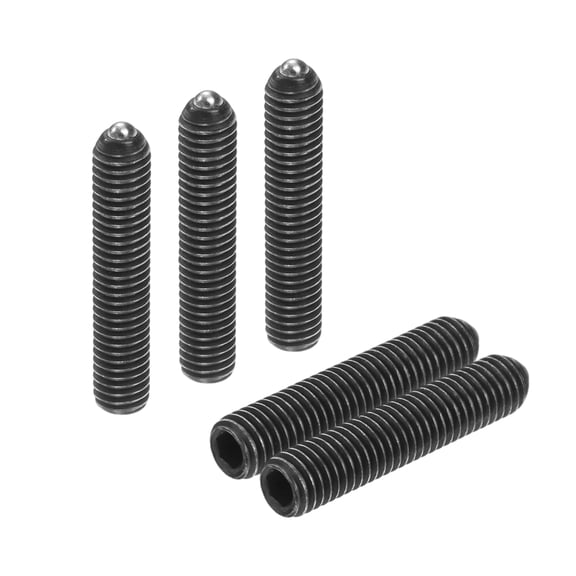 Uxcell 10pcs Screw Thread Ball Plunger M3 x 16mm High Carbon Steel Hex Socket Spring Plunger Ball for Lubrication Pneumatic Tools, Black