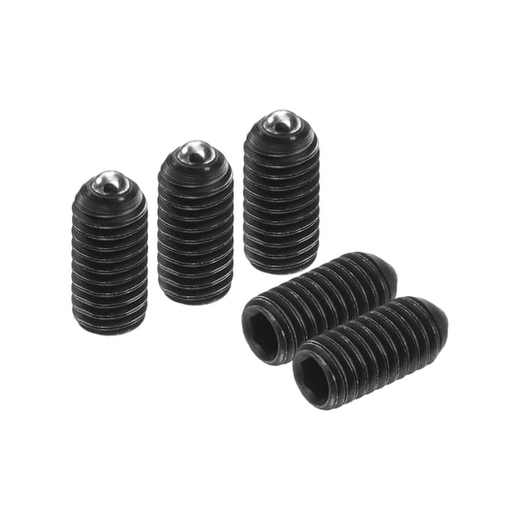 Uxcell 10pcs Screw Thread Ball Plunger M3 x 6mm High Carbon Steel Hex Socket Spring Plunger Ball for Lubrication Pneumatic Tools, Black