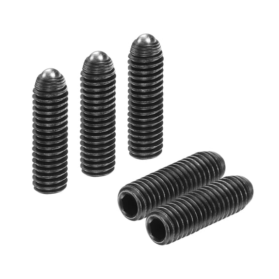 Uxcell 10pcs Screw Thread Ball Plunger M6 x 20mm High Carbon Steel Hex Socket Spring Plunger Ball for Lubrication Pneumatic Tools, Black