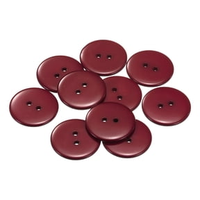 Uxcell 10Pcs Sewing Button 0.98" 2 Holes Resin Round Craft Replacement Buttons, Dark Red