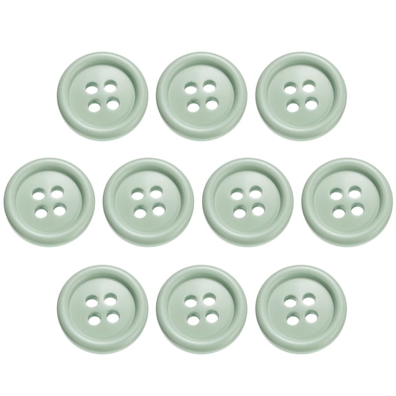 Uxcell 10pcs Sewing Button 15m 4 Holes Resin Round Craft Buttons, Light Green