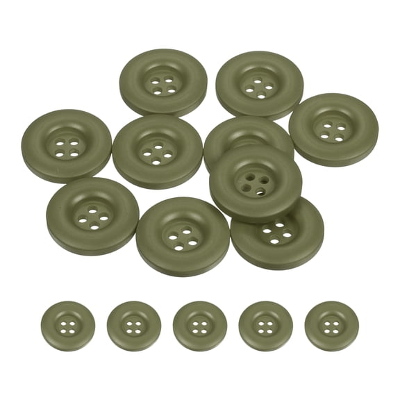 Uxcell 10pcs Sewing Button 23mm 4 Holes Resin Round Crafting Buttons, Green