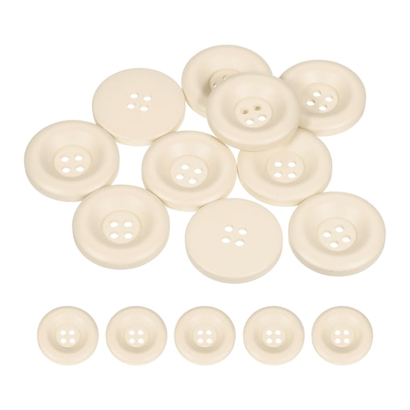 Uxcell 10pcs Sewing Button 28mm 4 Holes Resin Round Crafting Buttons, Coffee